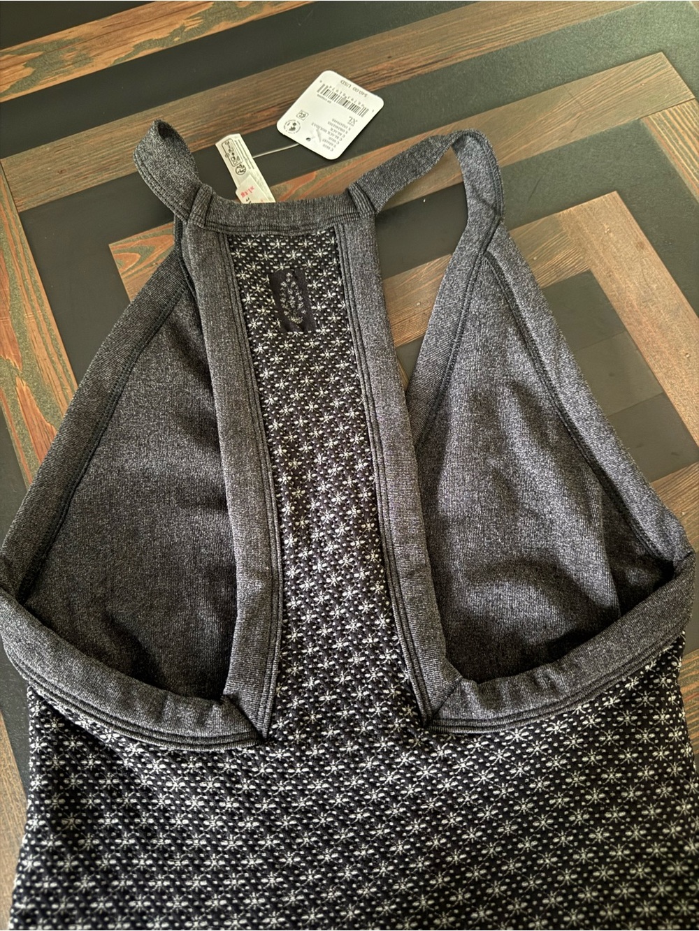 FP Movement Women’s All Clear V Neck Jacquard Cami in Black Holiday - Picture 5 of 8